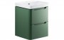 Purity Collection Lumbra 500mm 2 Drawer Wall Hung Cloakroom Basin Unit - Matt Sage Green