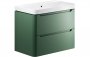 Purity Collection Lumbra 800mm 2 Drawer Wall Hung Basin Unit - Matt Sage Green