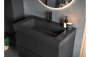 Purity Collection Diverge 615mm Wall Hung 2 Drawer Basin Unit & White Basin - Matt Black & Glass