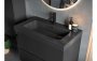 Purity Collection Diverge 605mm Wall Hung 2 Drawer Basin Unit & Co-ordinating Basin - Matt Black & Glass