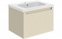 Purity Collection Accord 615mm Wall Hung 1 Drawer Basin Unit & Basin - Matt Cotton