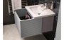 Purity Collection Accord 600mm Wall Hung 1 Drawer Basin Unit & Worktop - Matt Mineral Grey