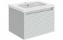 Purity Collection Accord 615mm Wall Hung 1 Drawer Basin Unit & Basin - Matt Mineral Grey