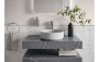 Purity Collection Naturel 800mm Wall Hung Grey Marble Basin Shelf & Black Bottle Trap