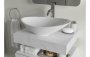 Purity Collection Naturel 600mm Wall Hung White Marble Basin Shelf & Chrome Bottle Trap