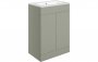 Purity Collection Statura 615mm Floor Standing 2 Door Basin Unit & Basin - Matt Olive Green