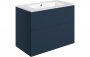 Purity Collection Statura 815mm Wall Hung 2 Drawer Basin Unit & Basin - Matt Deep Blue