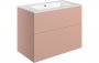 Purity Collection Statura 815mm Wall Hung 2 Drawer Basin Unit & Basin - Matt Antique Rose