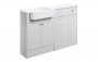 Purity Collection Belinda 1242mm Basin & Toilet Unit Pack (LH) - Satin White Ash