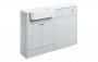 Purity Collection Belinda 1242mm Basin & Toilet Unit Pack (RH) - Satin White Ash