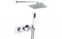 Purity Collection Vega Shower Pack Two - Two Outlet Twin Shower Valve w/Handset & Brass Overhead - Chrome