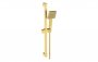 Purity Collection Square Slider Rail Kit & Single Mode Handset - Brushed Brass