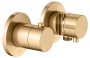 Keuco Edition 400 Thermostatic Mixer Set 2-Way With Wall Outlet for Shower Hose & Holder - Brushed Brass