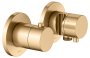 Keuco Edition 400 Thermostatic Mixer Set 3-Way With Wall Outlet for Shower Hose & Holder - Brushed Brass