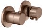 Keuco Edition 400 Thermostatic Mixer Set 3-Way With Wall Outlet for Shower Hose & Holder - Brushed Red Gold