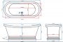 BC Designs Copper/Nickel Boat Bath 1700mm