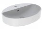 Geberit VariForm 600mm 1 Tap Hole Oval Lay-On Countertop Basin - With Overflow