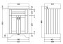 BC Designs Victrion 600mm Dark Lead 2 Door Basin Unit