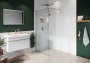 Purity Collection 900mm Brushed Nickel Wetroom Panel with 350mm Deflector Panel