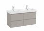 Roca Ona Unik 1200mm Double Basin & Matt Sand Grey Unit (4 Drawers)