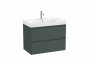 Roca Ona Unik 800mm Basin & Matt Green Unit (2 Drawers)