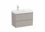 Roca Ona Unik 800mm Left Hand Basin & Matt Sand Grey Unit (2 Drawers)