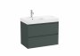 Roca Ona Unik 800mm Left Hand Basin & Matt Green Unit (2 Drawers)