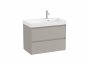 Roca Ona Unik 800mm Right Hand Basin & Matt Sand Grey Unit (2 Drawers)