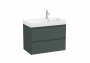 Roca Ona Unik 800mm Right Hand Basin & Matt Green Unit (2 Drawers)