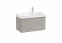 Roca Ona Unik 800mm Right Hand Basin & Matt Sand Grey Unit (1 Drawer)