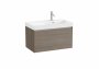 Roca Ona Unik 800mm Right Hand Basin & Dark Elm Unit (1 Drawer)