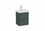 Roca Ona Unik Compact 450mm Basin & Matt Green Unit (2 Drawers)