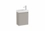 Roca Ona Unik Compact 450mm Right Hand Basin & Matt Sand Grey Unit (1 Door)