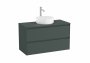 Roca Ona Unik 1000mm Matt Green Unit & Countertop (2 Drawers)