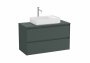 Roca Ona Unik 1000mm Matt Green Unit & Countertop (2 Drawers)