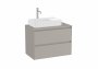 Roca Ona Unik 800mm Matt Sand Grey Left Hand Unit & Countertop (2 Drawers)