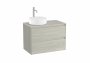 Roca Ona Unik 800mm Light Oak Left Hand Unit & Countertop (2 Drawers)