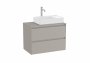 Roca Ona Unik 800mm Matt Sand Grey Right Hand Unit & Countertop (2 Drawers)