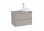 Roca Ona Unik 800mm Matt Sand Grey Right Hand Unit & Countertop (2 Drawers)