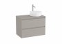 Roca Ona Unik 800mm Matt Grey Right Hand Unit & Countertop (2 Drawers)