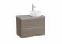 Roca Ona Unik 800mm Dark Elm Right Hand Unit & Countertop (2 Drawers)