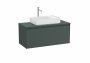 Roca Ona Unik 1000mm Matt Green Unit & Countertop (1 Drawer)