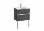 Roca The Gap Compact Anthracite Grey 600mm 2 Drawer Vanity Unit with Basin