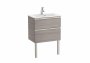 Roca The Gap Compact City Oak 600mm 2 Drawer Vanity Unit with Basin
