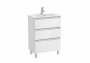 Roca The Gap Compact Gloss White 600mm 3 Drawer Vanity Unit with Basin