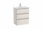 Roca The Gap Compact 600mm 3 Drawer Vanity Unit with Basin - Nordic Ash