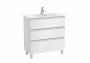 Roca The Gap Compact Gloss White 800mm 3 Drawer Vanity Unit with Basin