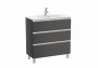 Roca The Gap Compact Anthracite Grey 800mm 3 Drawer Vanity Unit with Basin