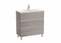 Roca The Gap Compact City Oak 800mm 3 Drawer Vanity Unit with Basin