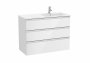 Roca The Gap Gloss White 1000mm 3 Drawer Vanity Unit with Right Handed Basin